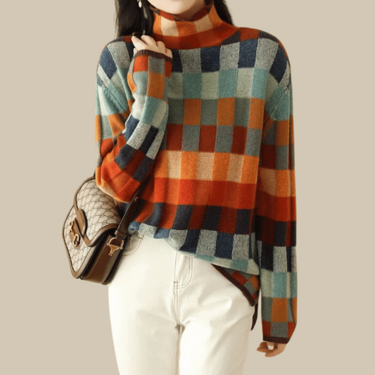 LunaMae |  Patchwork Cashmere Turtleneck